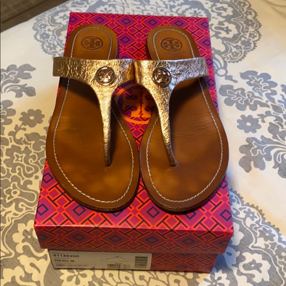 Tory Burch rose gold Cameron thong 8